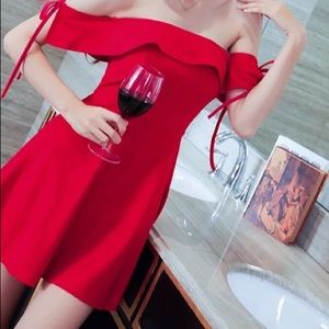 Red strapless dress size medium